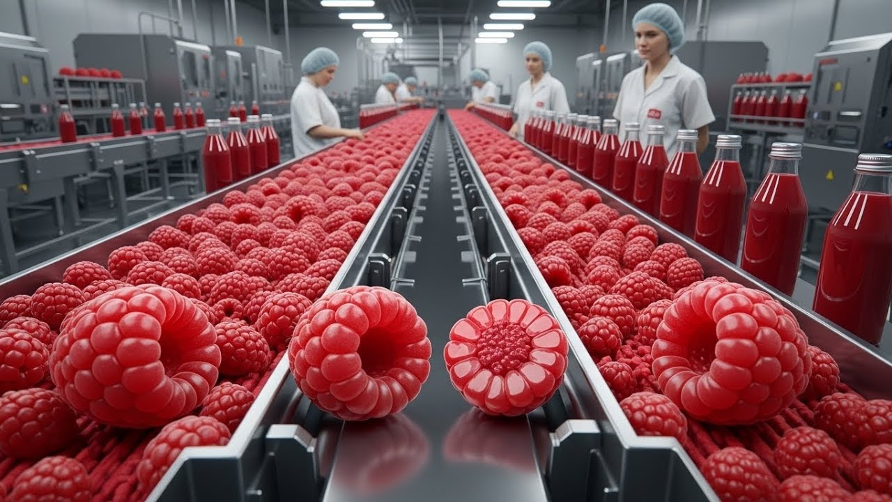 How Raspberry Juice Is Made Inside a Modern Factory