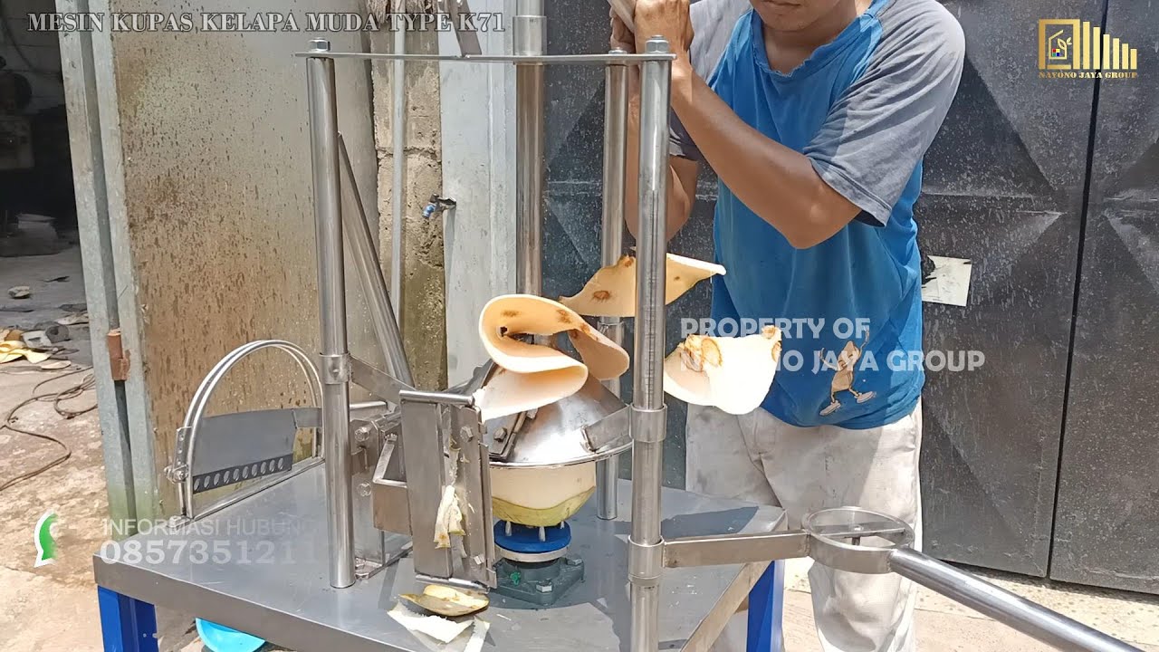 Mesin kupas kelapa muda model Type k71 terbaru 