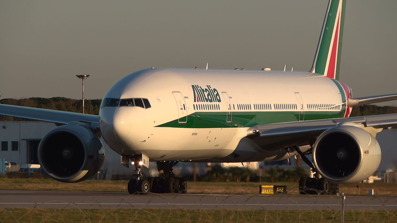 (Repainted!) Alitalia 777-243/ER [EI-DBL] take-off (GE90 SOUND!) from Rome Fiumicino Airport