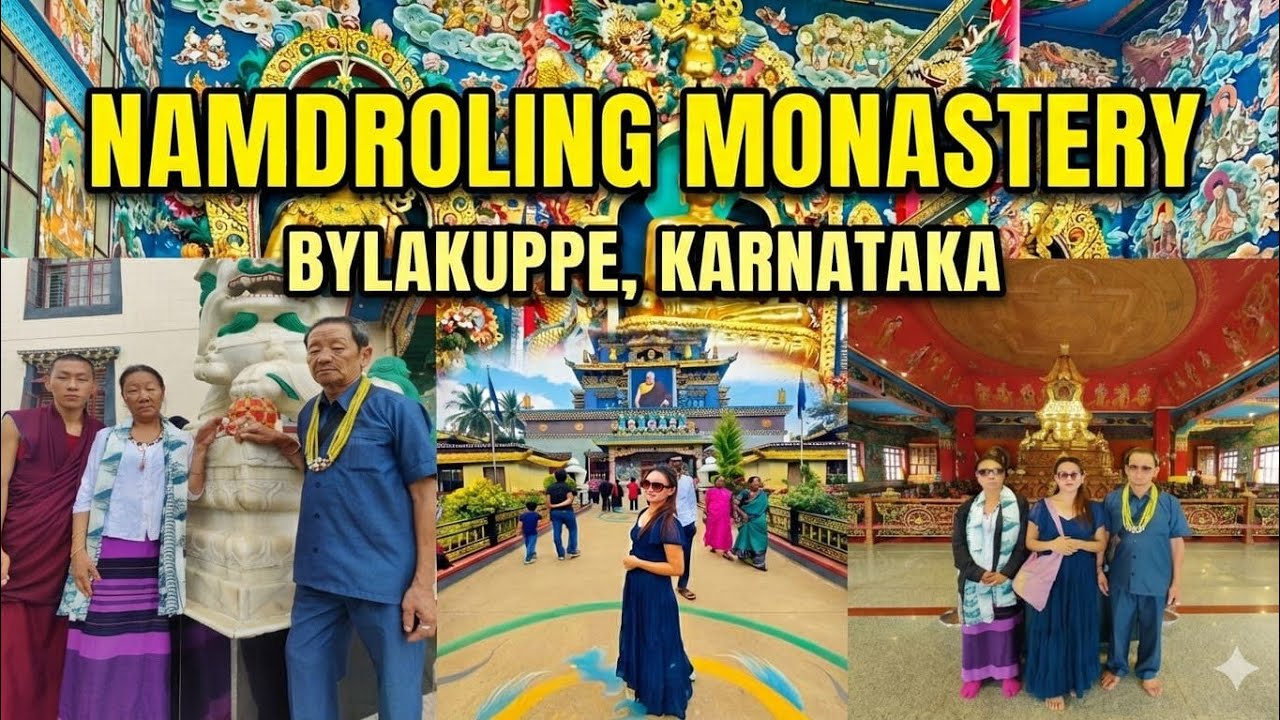 Golden temple (namdroling monastry bylakuppe karnataka || exploring majestic buddhist temple 