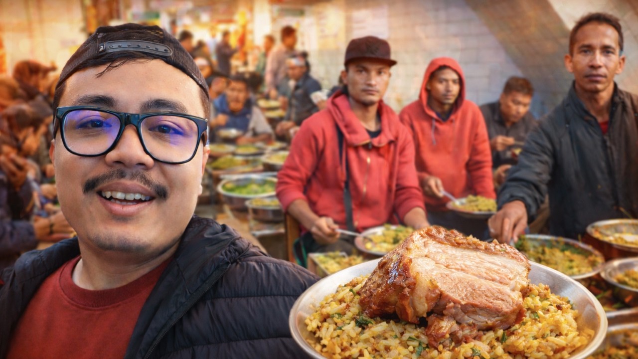 Manipuri guy tried the BIRYANI of Meghalaya - Jadoh at Bara Bazar, Shillong! 🇮🇳