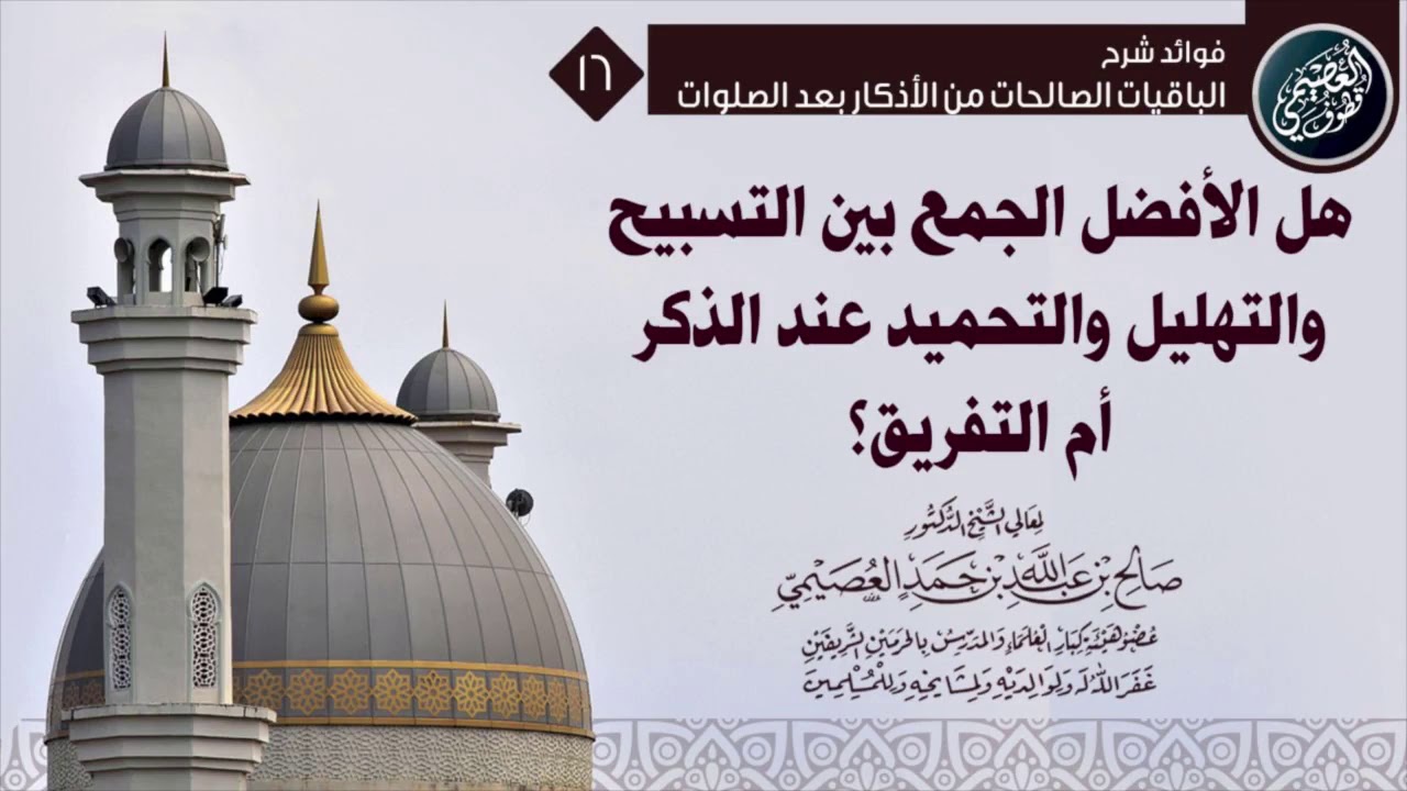 هل الأفضل الجمع بين (سبحان الله) و(الحمد لله) و(الله أكبر) عند الذكر أم التفريق؟ | صالح العصيمي
