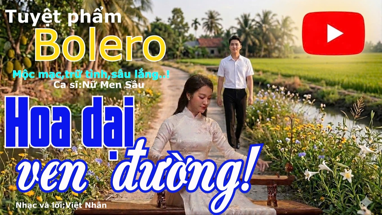 Tiếng hát ca sĩ nữ Men Sầu trữ tình,sâu lắng,mộc mạc.....thể hiện bài hát HOA DẠI VEN ĐƯỜNG rất hay!