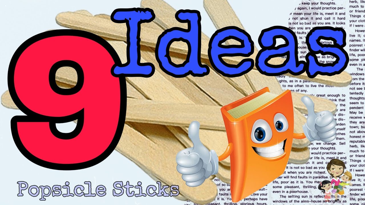9 IDEAS con PALOS DE HELADO para hacer MARCAPÁGINAS. 9 DIY Popsicle Stick Craft. BOOKMARK