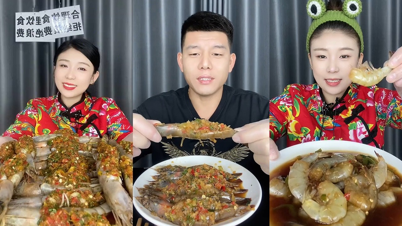 【Yummy】Stuffed shrimp + spicy shrimp🦐🧄🌶🍋#mukbang#asmr#Seafood