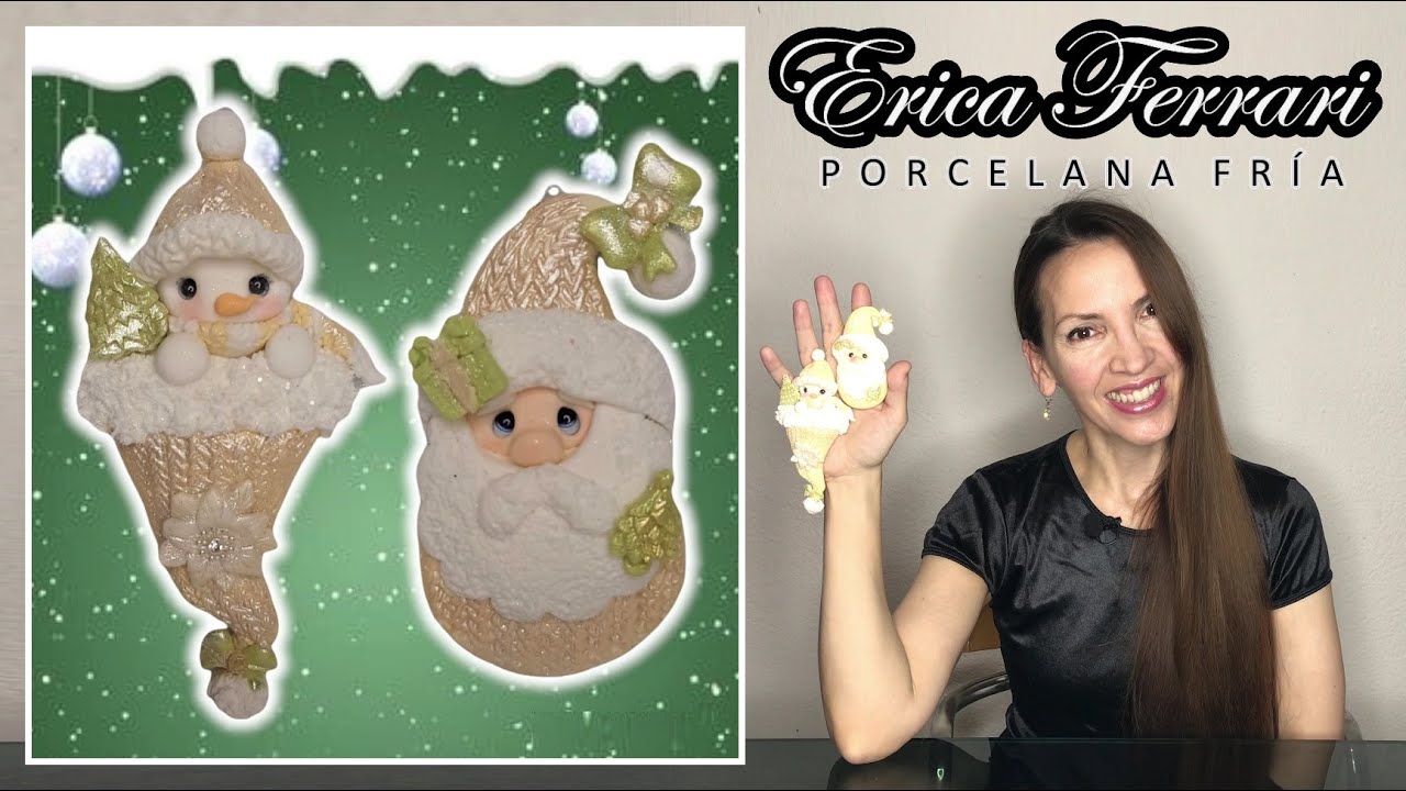 Cómo Hacer ADORNOS DE NAVIDAD 2021en Porcelana Fría | Erica Ferrari Porcelana Fria | Tutorial Fácil