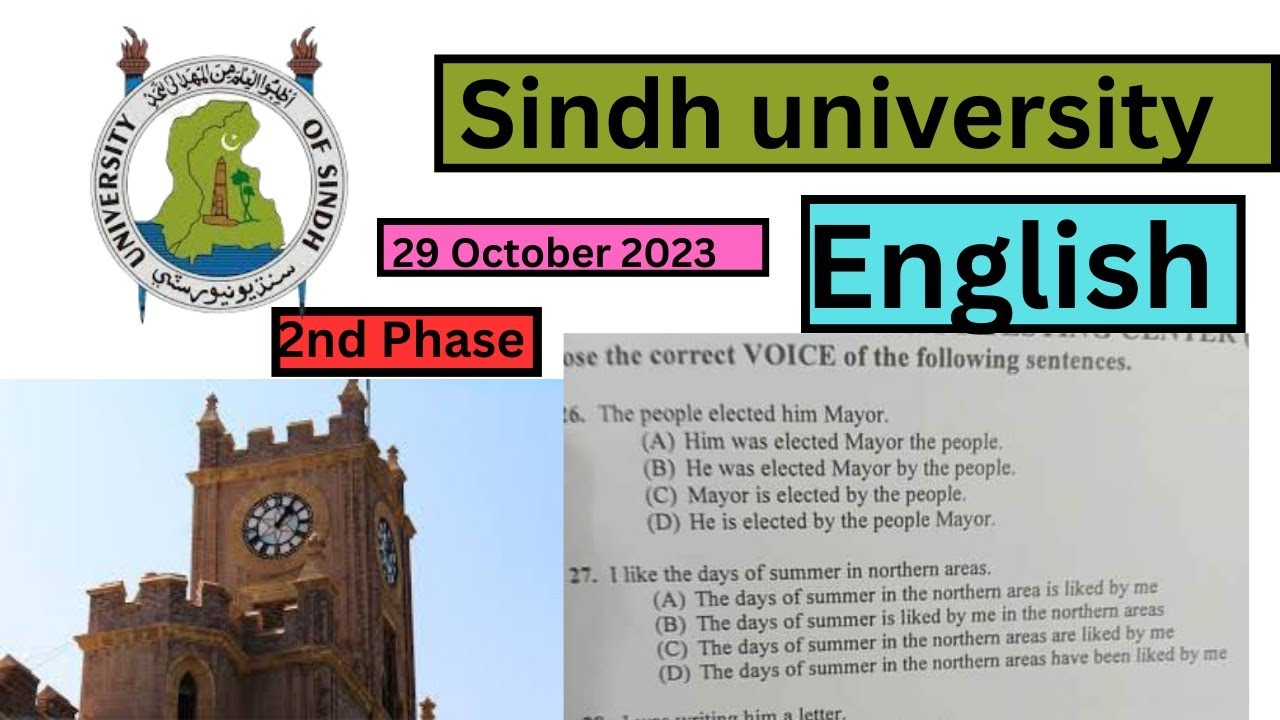 Solved sindh university paper 29 october 2023 | second phase | educational videos | English portion