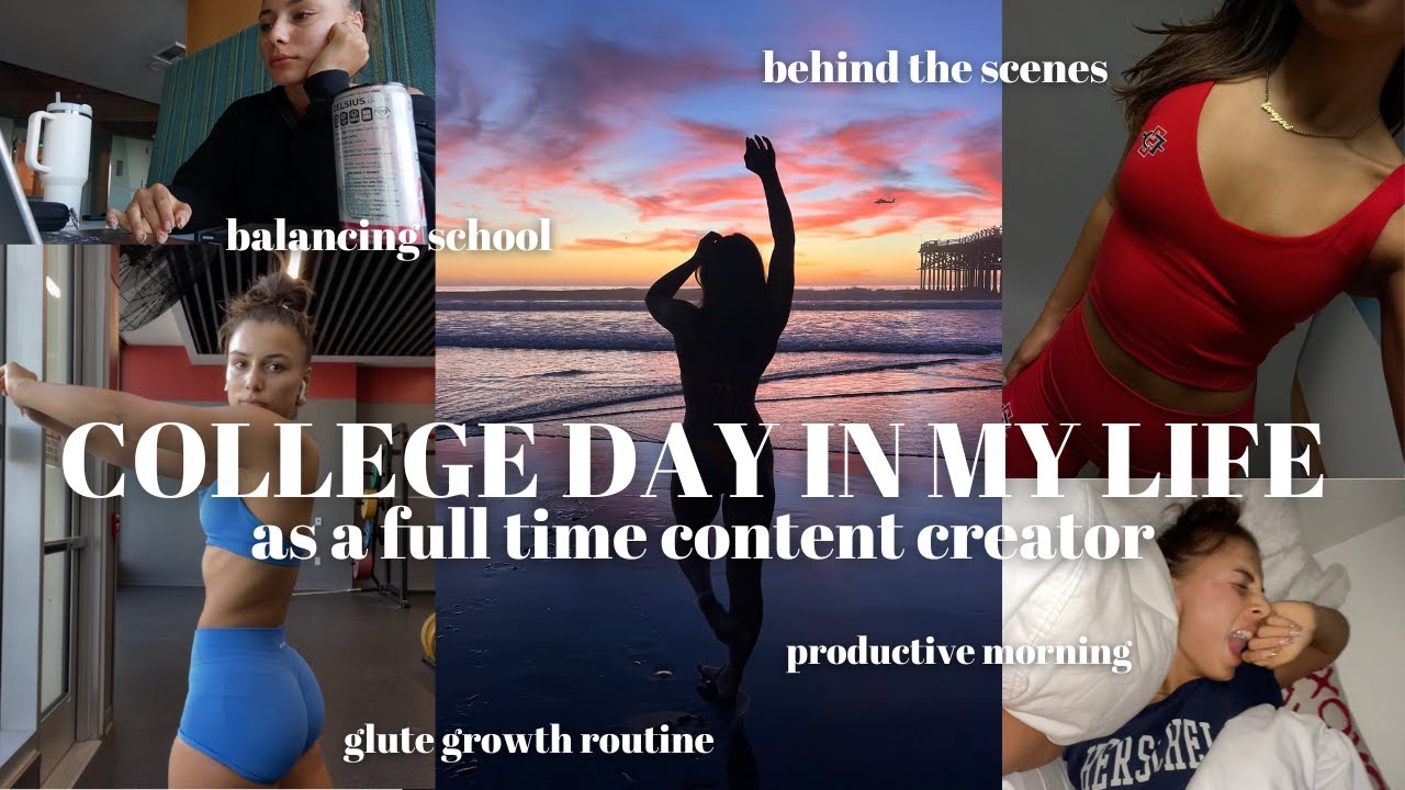 WORK DAY IN MY LIFE AT SDSU: lululemon photoshoot, glute growth routine, balancing school + more!!