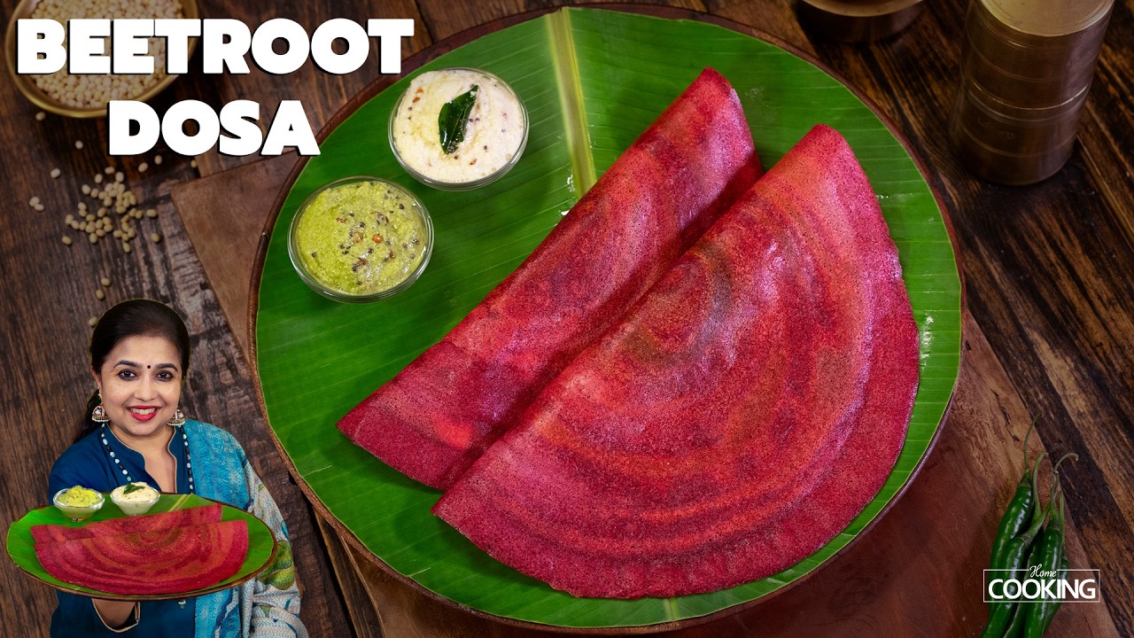 Crispy Beetroot Dosa | Quick Breakfast Recipe in 15 Minutes | Instant Nutritious Breakfast