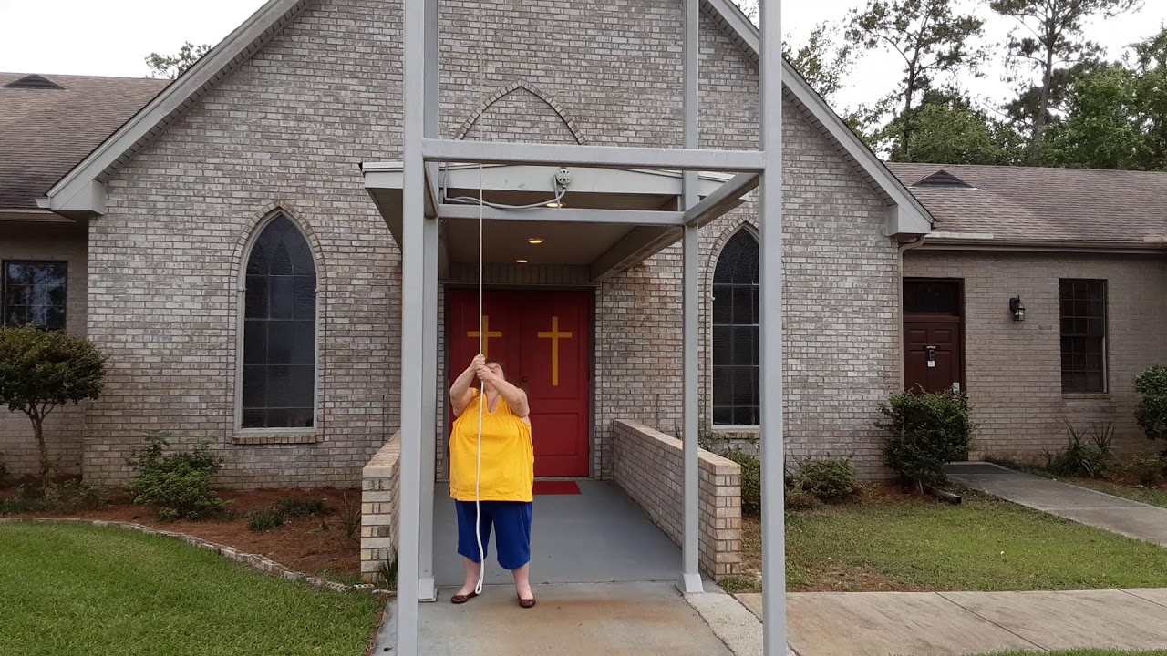 Ringing the bells at St. Thomas Episcopal church.