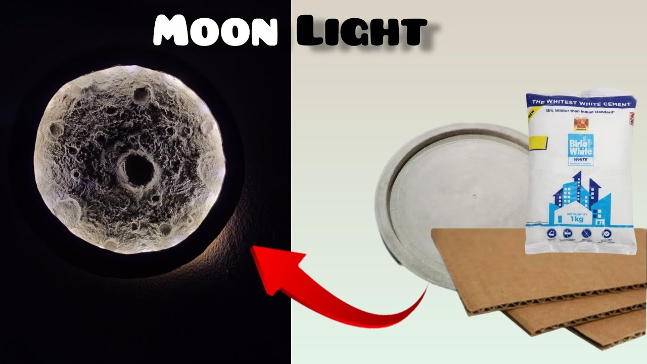Making your own 3D moon lamp 🌝 || DIY 3D Textured art from waste materials with easy techniques 