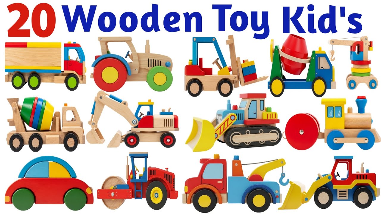 20 Wooden Toys Name for Kids | Learn Wooden Toys with Pictures & Sound | Educational Toys Video