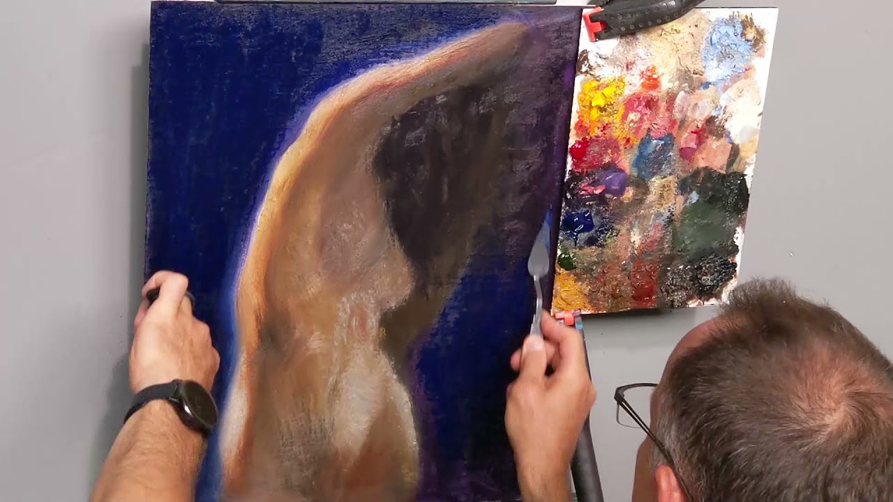 Nude figure oil painting 