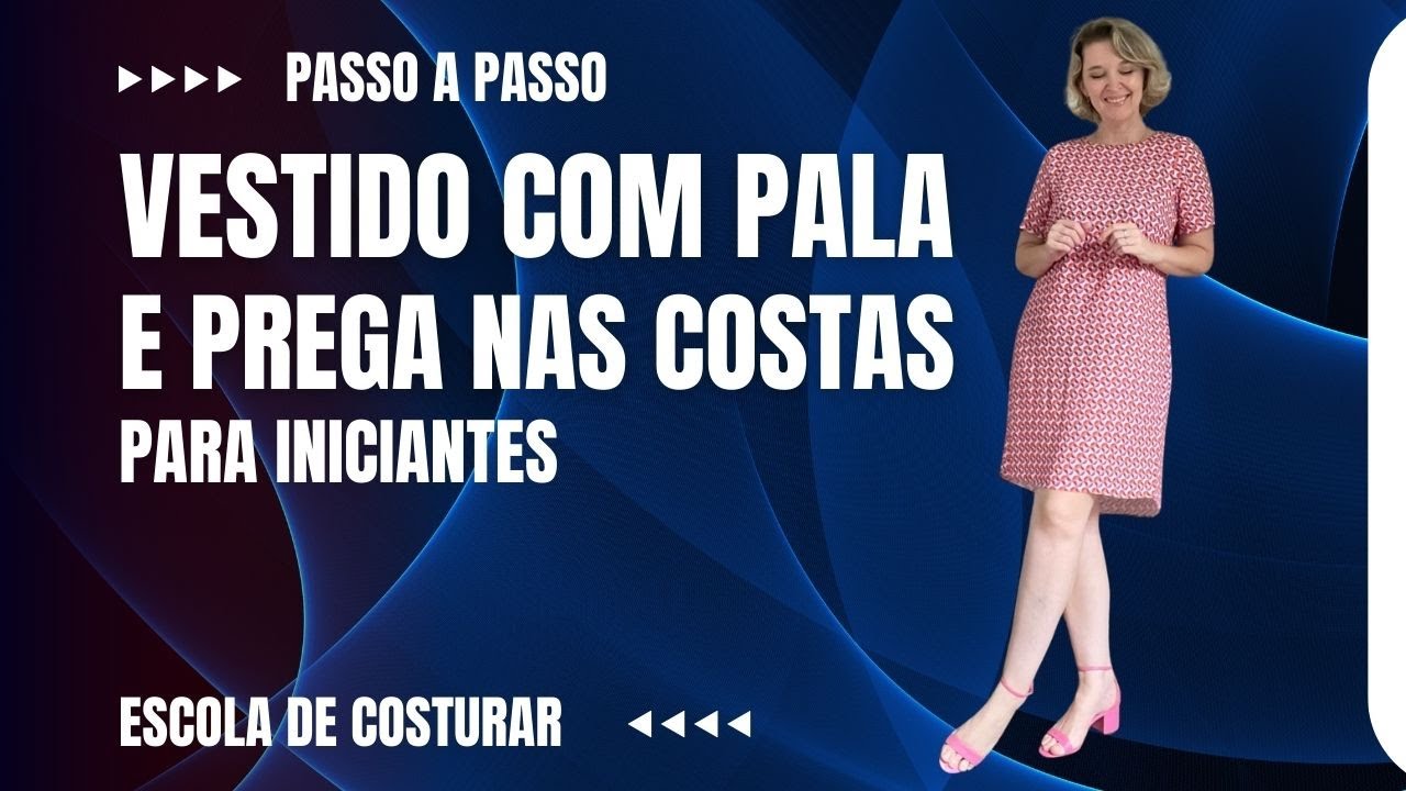 Vestido com pala e prega nas costas para iniciantes