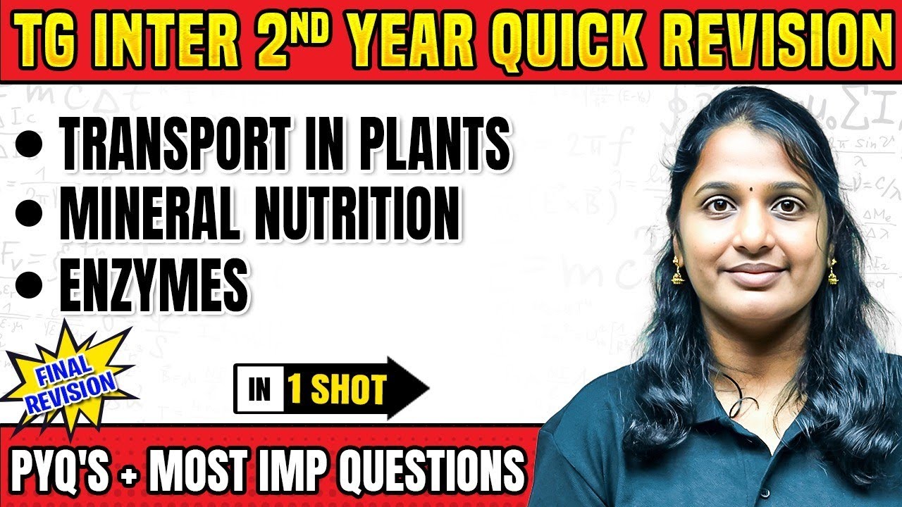 Transport in Plants & Other Chapters | TG Inter 2nd Year | Botany |  Most Imp Questions & PYQ's