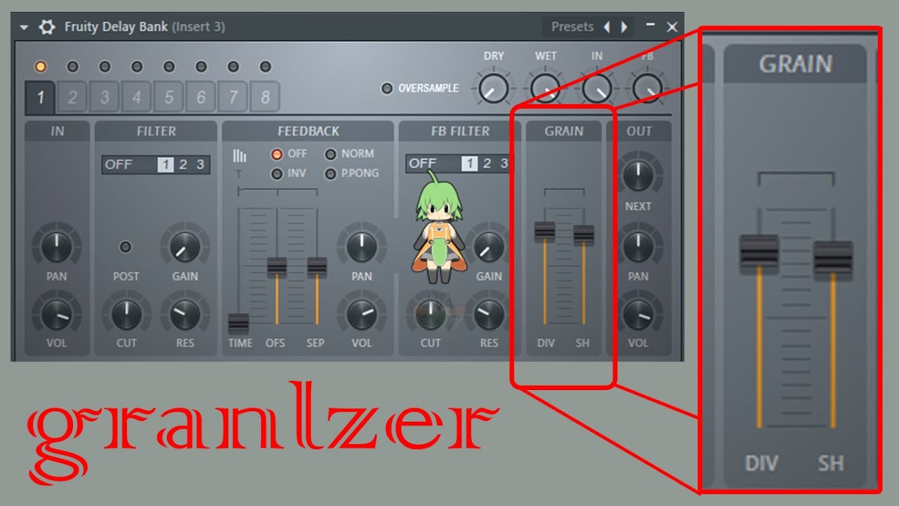 Механика гранулайзера в плагине Fruity Delay Bank