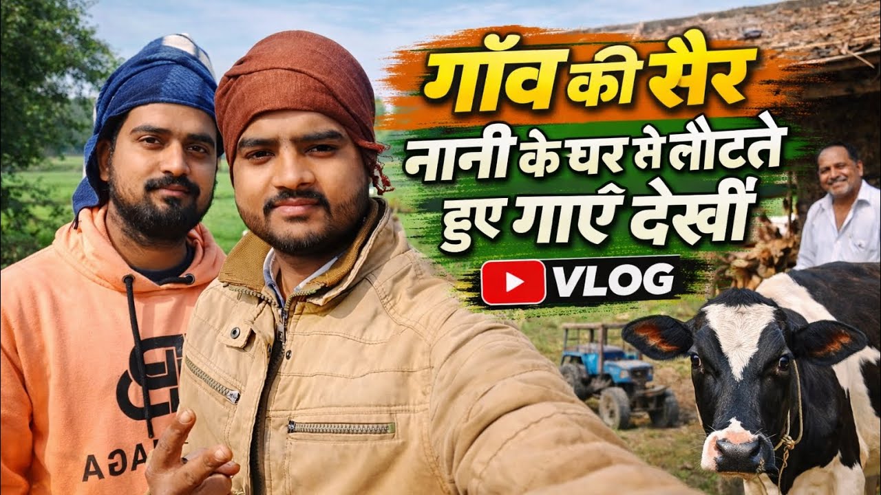 गाँव की सैर | नानी के घर से लौटते हुए गाएँ देखीं 😊👍🏻 #ShivamTiwariVlogs92S#vlog #viralvideo #explore