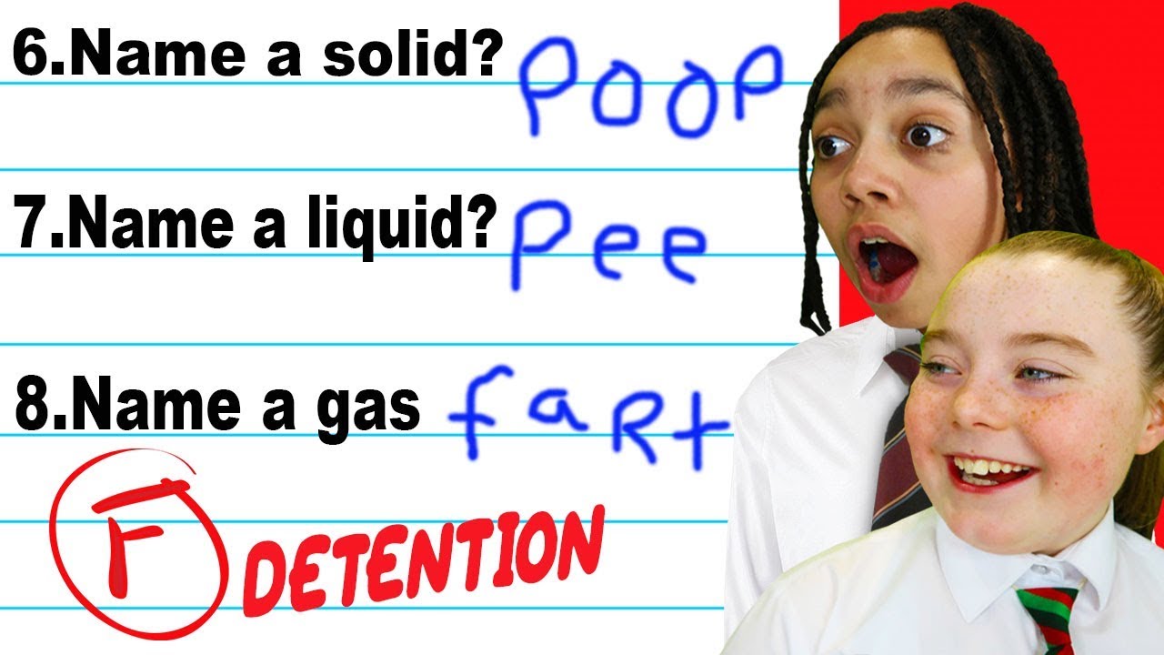 FUNNY KIDS SCHOOL TEST ANSWERS!!