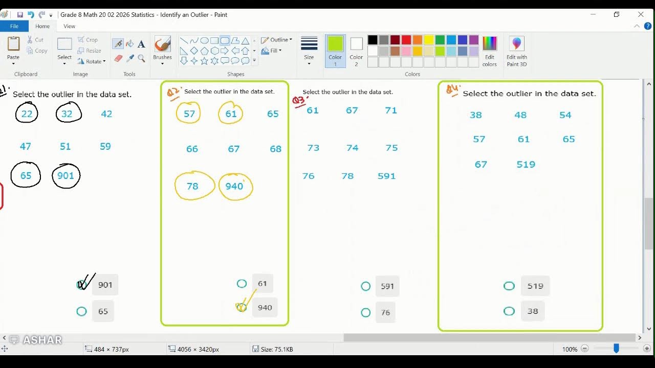 Math, Grade 8, February 20, Statistics