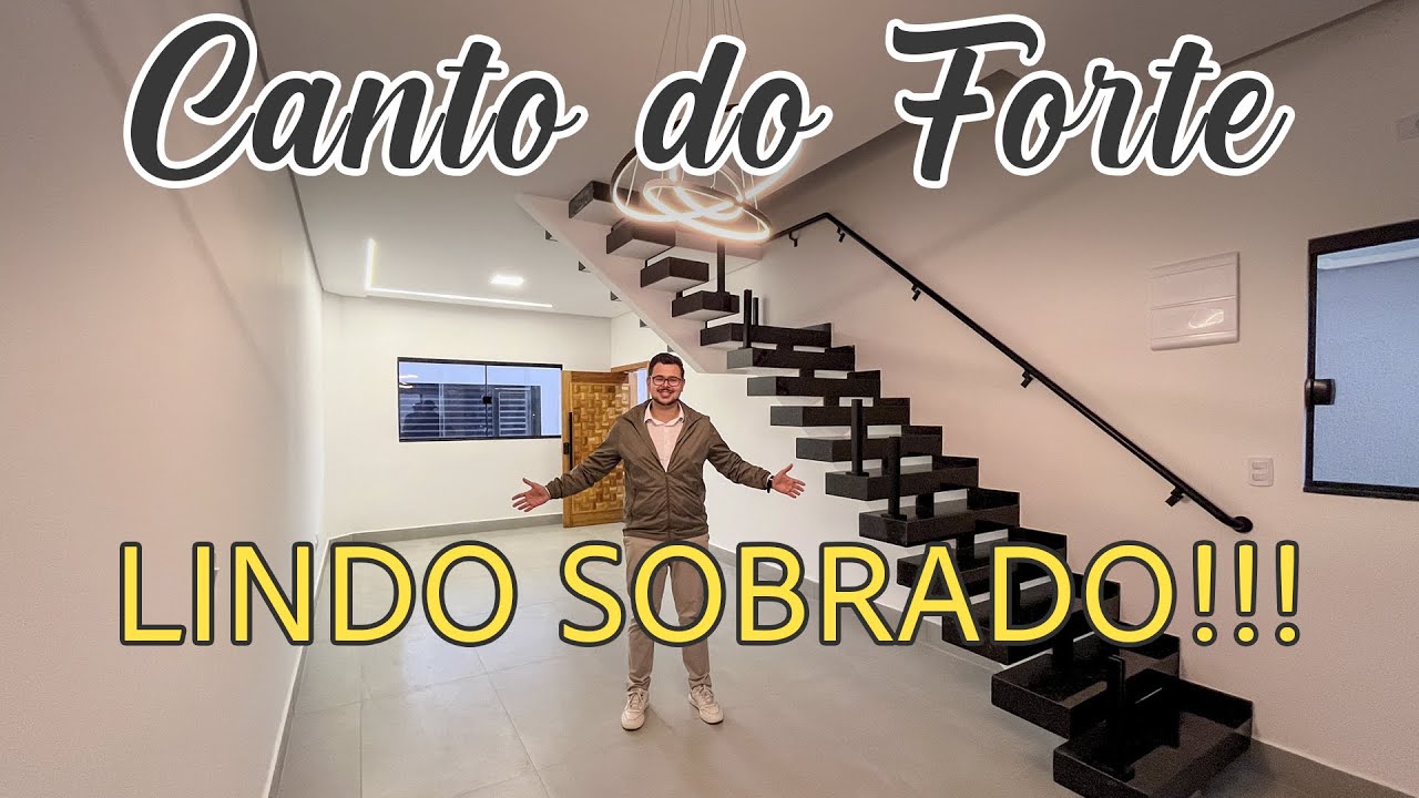 Sobrado NOVO com PISCINA, 3 SU&Iacute;TES, no Canto do Forte, em Praia Grande/SP