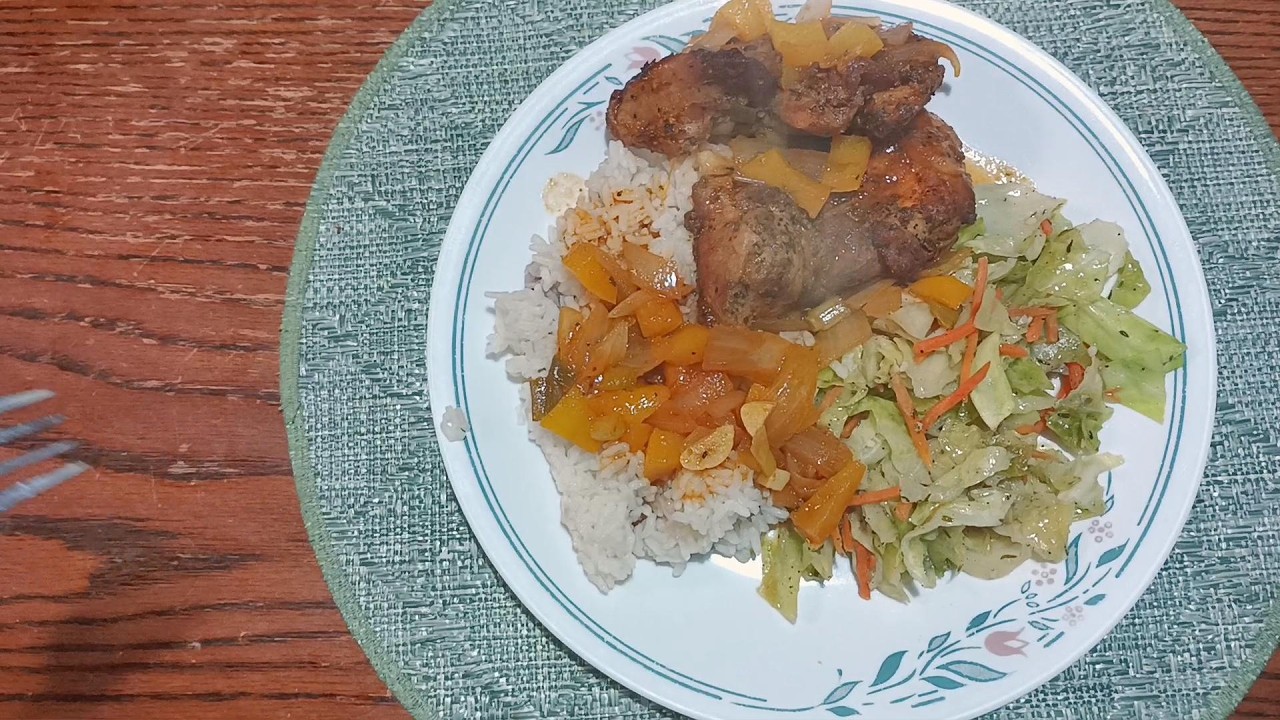 Simple Chicken, Cabbage and Basmati Rice Dinner