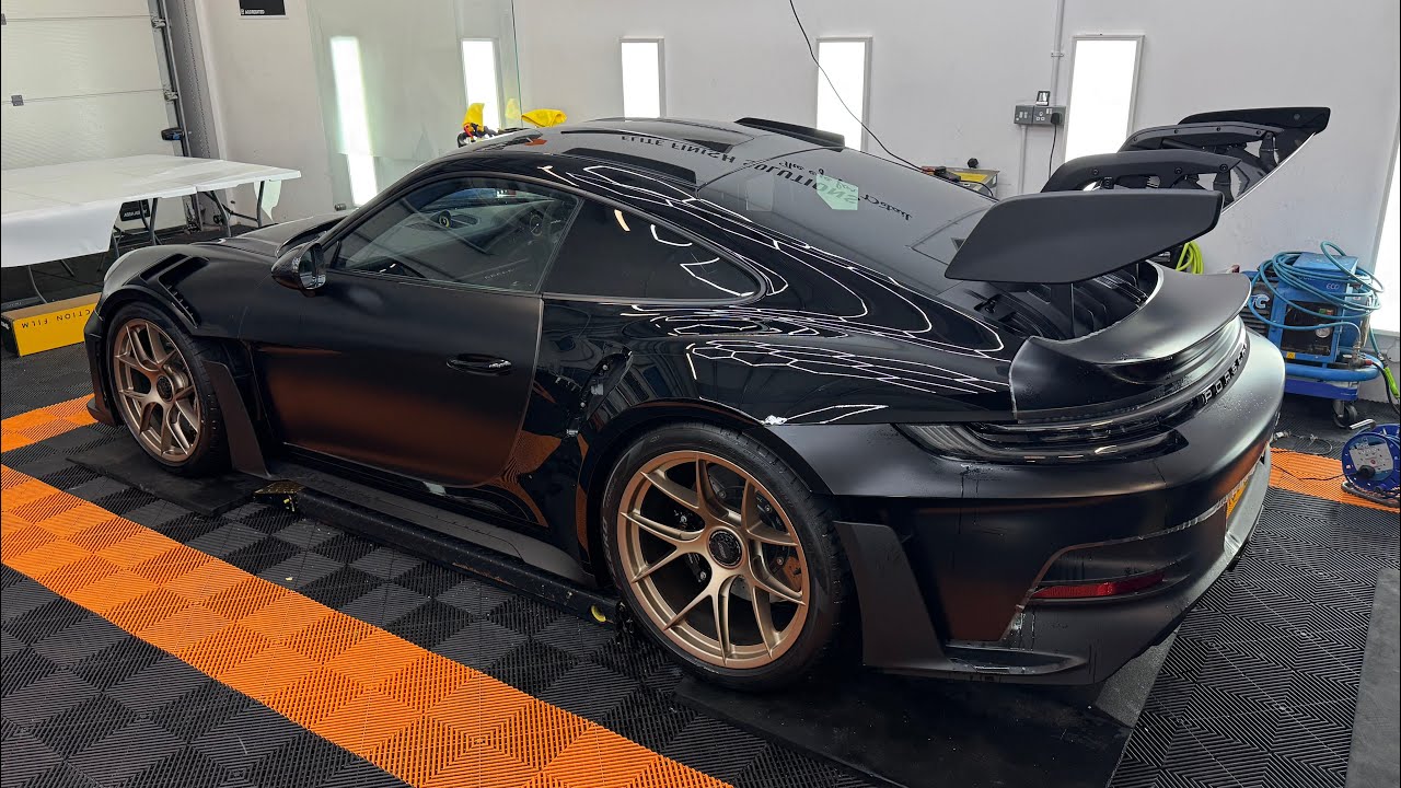 Преображение Porsche GT3 RS с матовой защитной пленкой PPF! Спецификация Бэтмена!