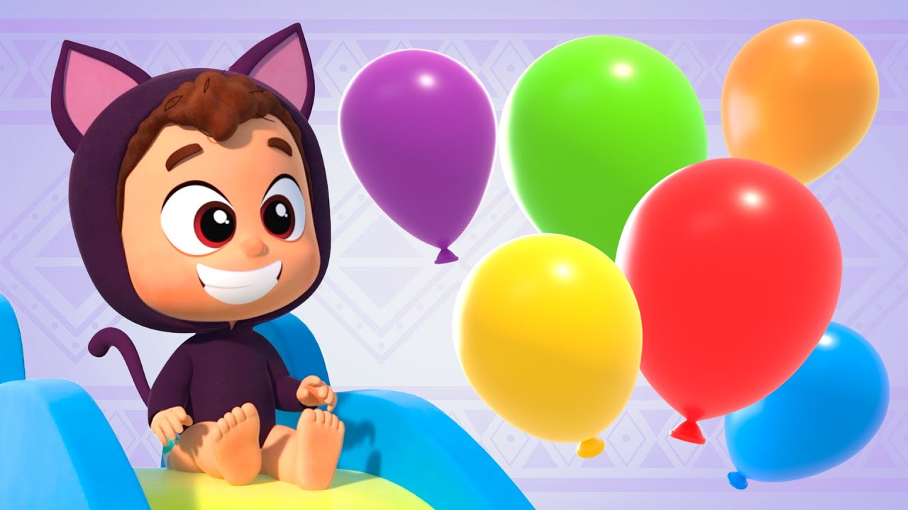 Globos Gato | Cubos de formas con animales salvajes 🐵🟨 - Pop vídeos para aprender