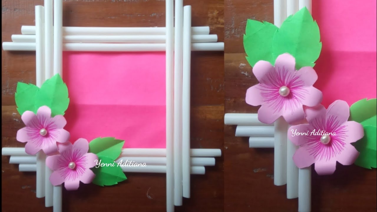 Cara membuat Bingkai foto dari Sedotan || Tutorial