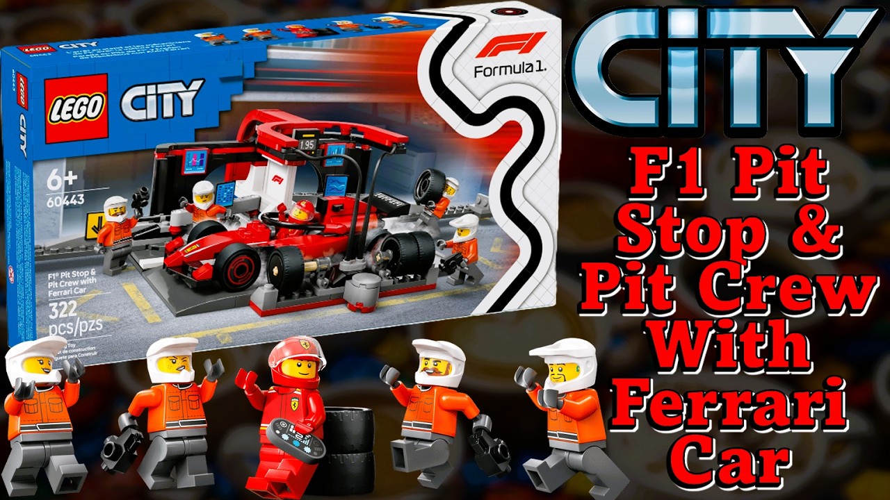 LEGO F1 Pit Stop & Pit Crew with Ferrari Car - LEGO Speed Build 465