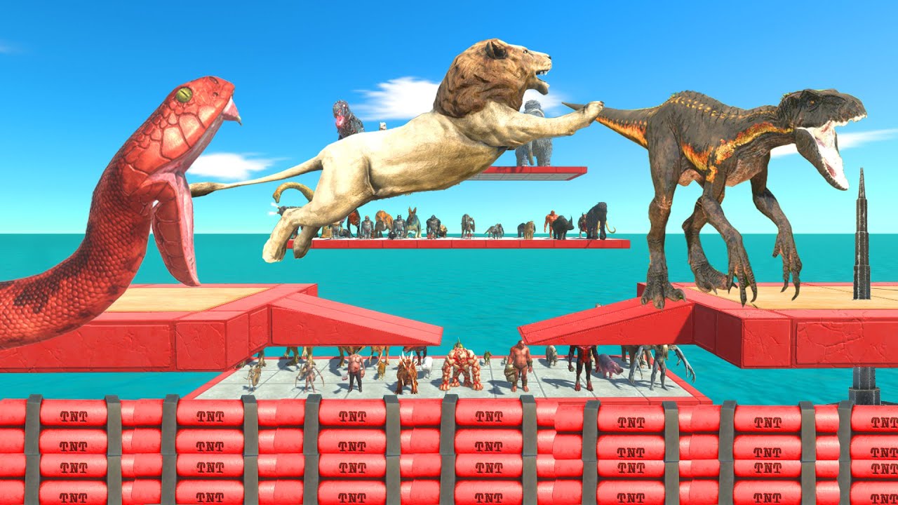 Jump over dynamite and survive -  Animal Revolt Battle Simulator