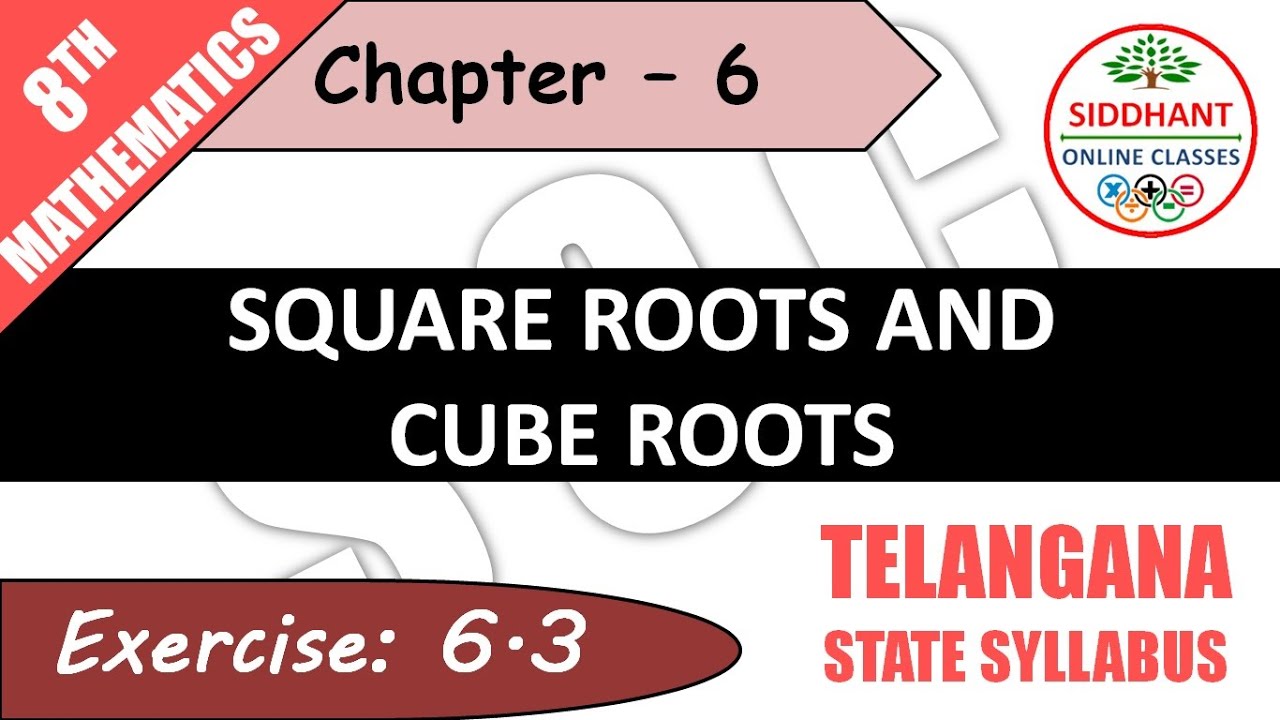 EXERCISE 6.3 | TS-CLASS 8TH-MATHS-CHAPTER 6-SQUARE ROOTS AND CUBE ROOTS ||