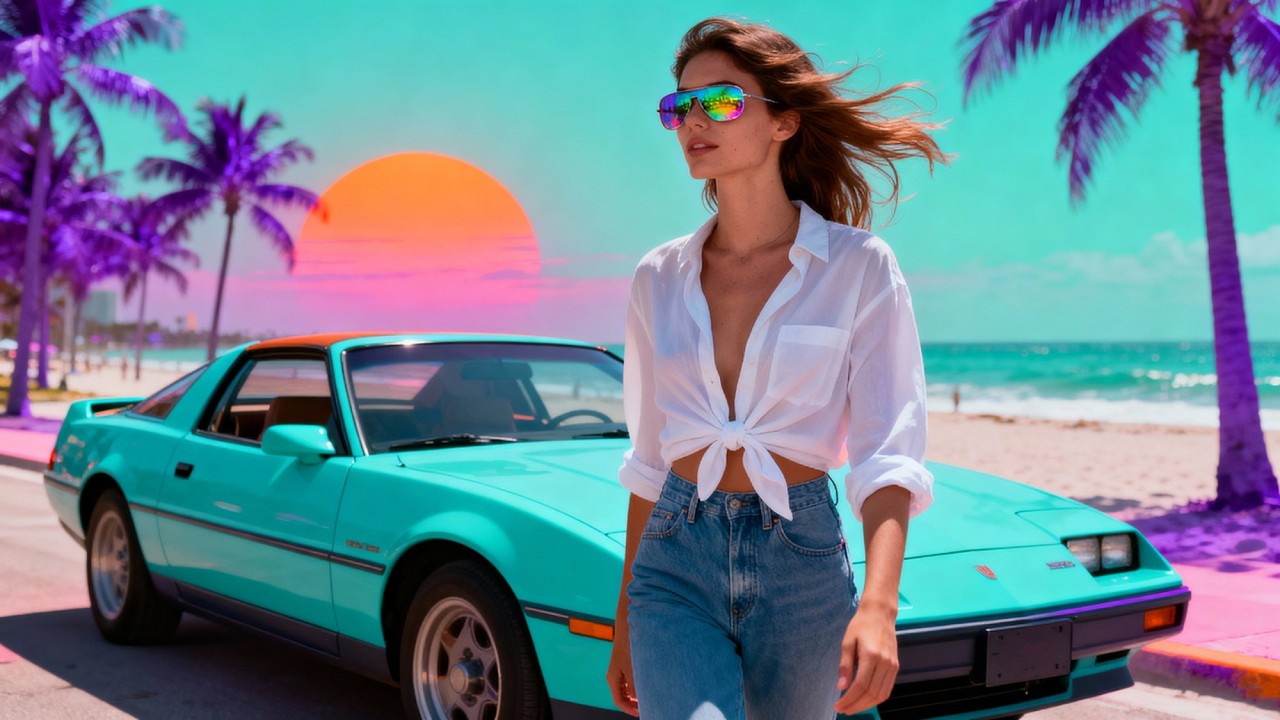 Ночная поездка 1986 — Свет фар, рисующий спокойствие на бетоне 🚘 Chillsynth • Vaporwave Mix