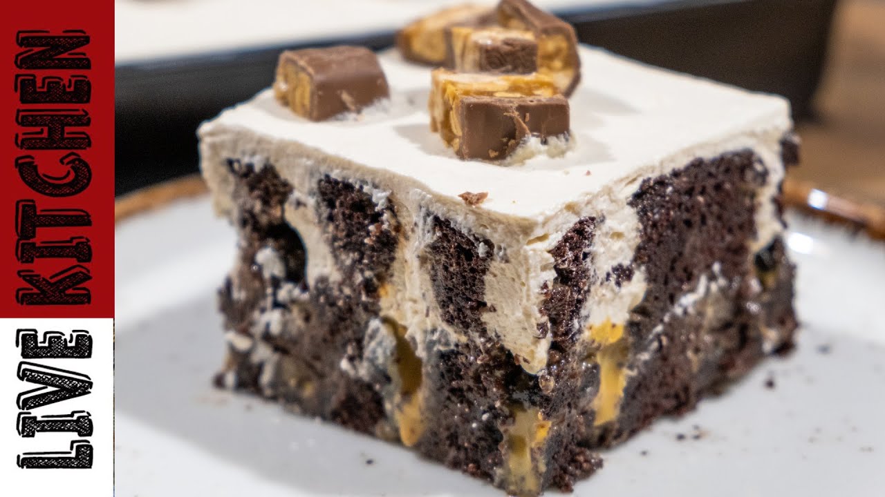 Πάστα Ταψιού Snickers (Που θα ξετρελάνει και τον πιο Δύσκολο) #Snickers poke cake Live Kitchen