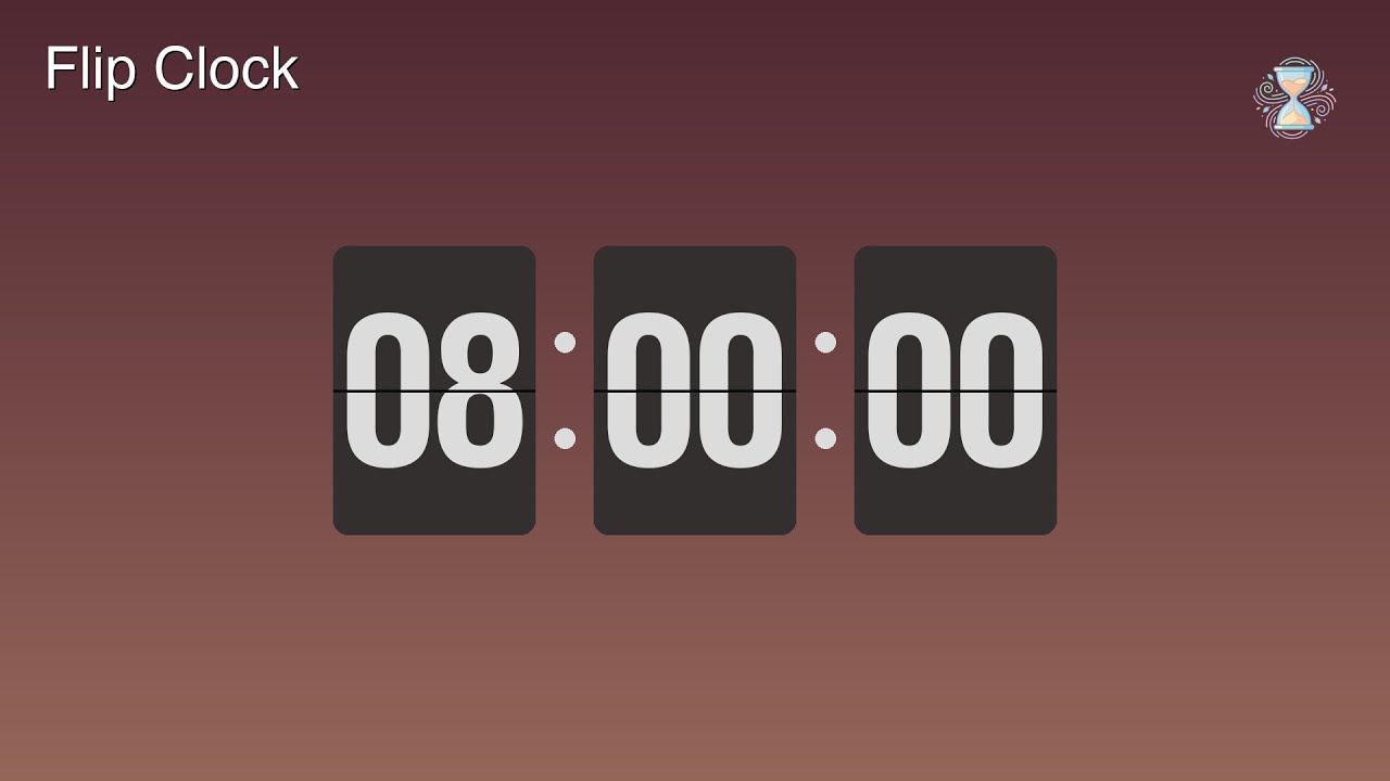 8 Hour Timer ⏱️ Rose Gold Flip Clock | Full workday/sleep Timer - ChronoFlow