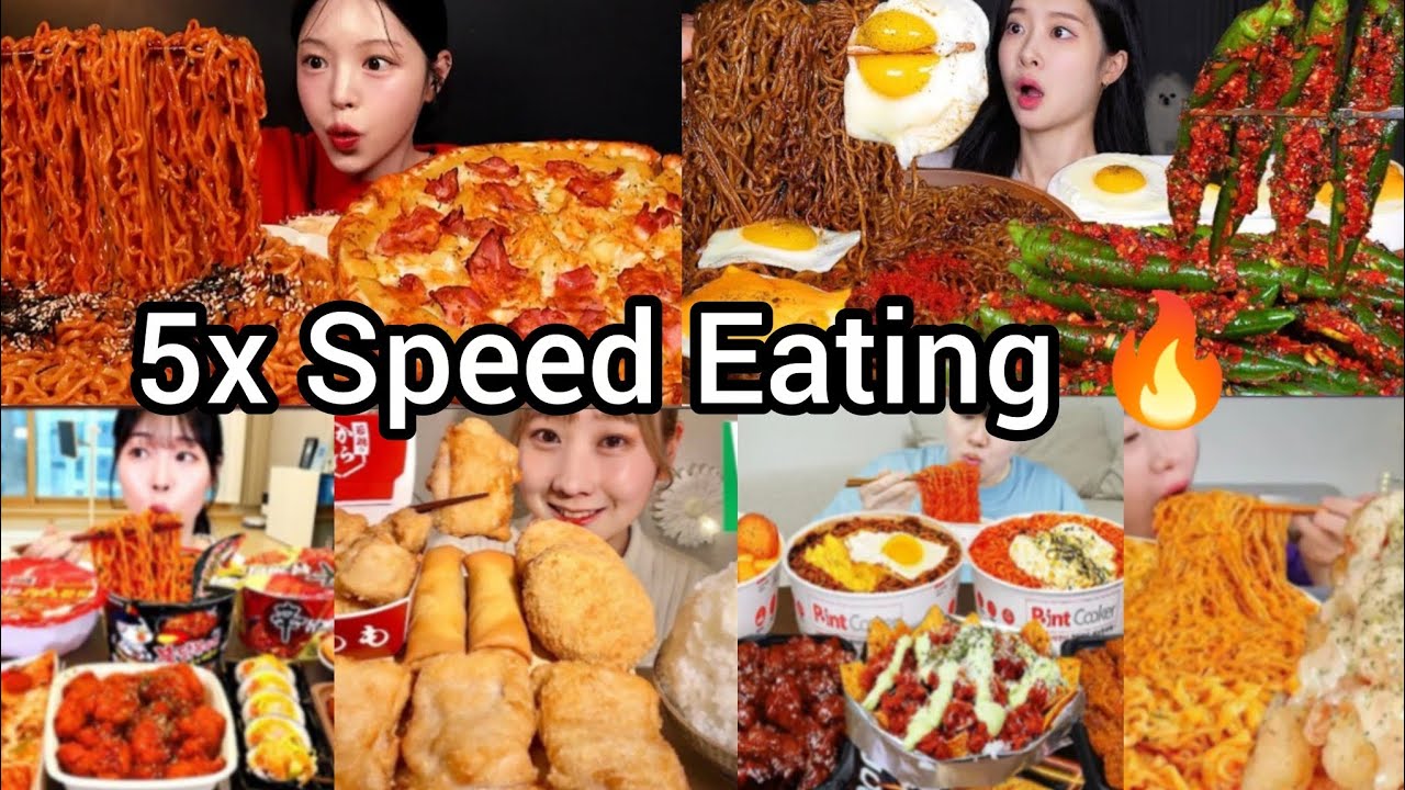 5x Speed Eating Sound | BEST FOOD COMPILATION | ASMR MUKBANG | Satisfying Eating Sound 🥵😱🔥