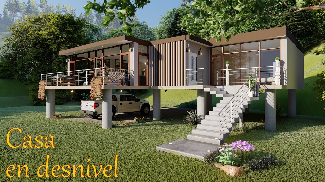 Casa en Desnivel 250m2   Terreno inclinado o en desnivel