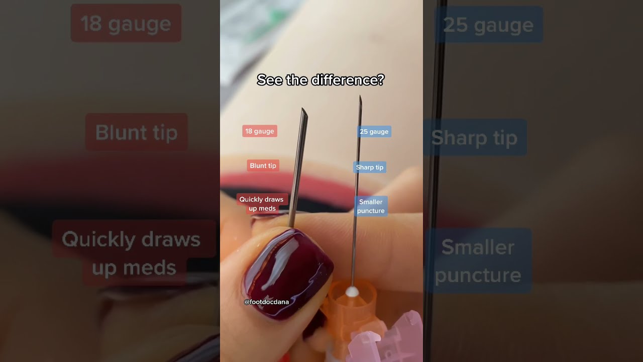 18 gauge versus 25 gauge needle #injections