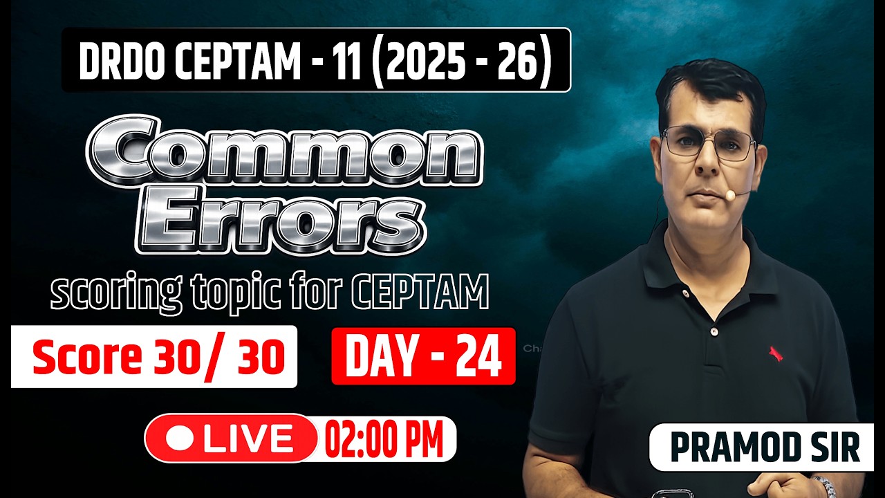 Complete English for DRDO CEPTAM 11 | Day 24 | Common Errors | Magical Aptitude | #drdoceptam11