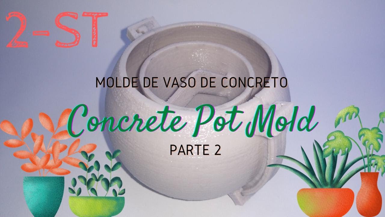 Como fazer molde de vaso de concreto esf&eacute;rico em ABS em impressora caseira, parte 02.