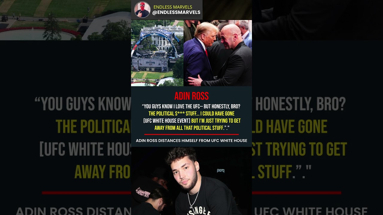 Adin Ross Distances Himself From UFC White House Event 🔥 #ufc