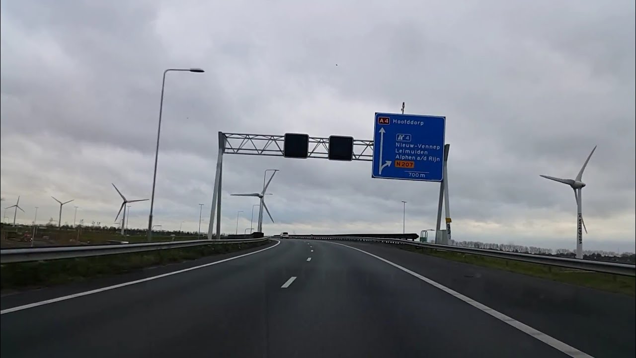 Dashcam Beelden Abbenes: A44 Nabij Abbenes ----》Knooppunt Burgerveen ----》A4 Knooppunt De Hoek》A5.