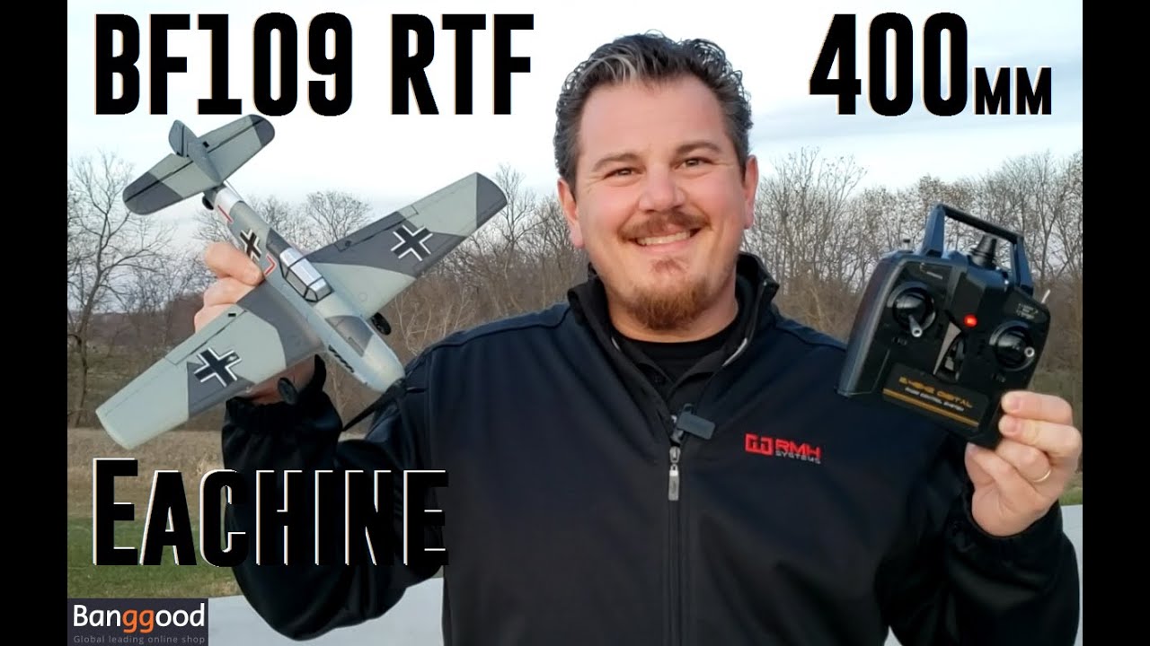Eachine - BF109 - 400mm RTF - Unbox, Build, Radio Setup, & Maiden Flight
