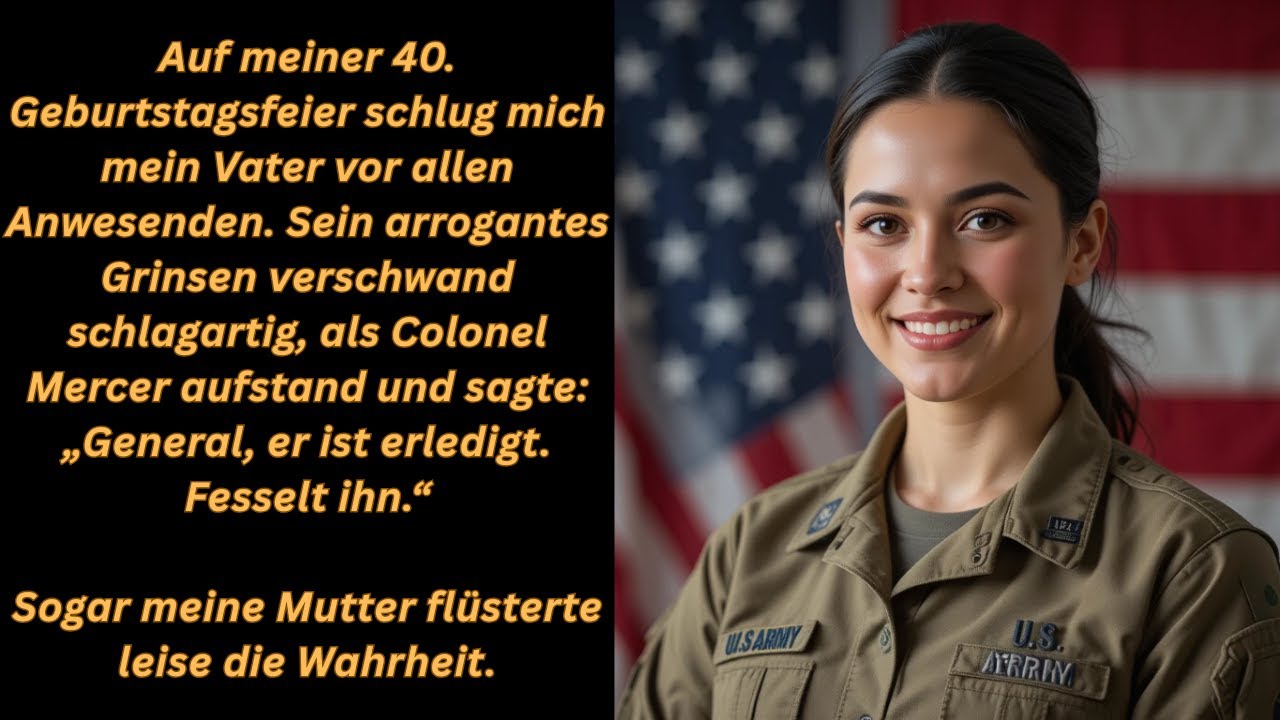 Er schlug mich an meinem Geburtstag öffentlich –und ein Colonel enthüllte, dass ich sein General war