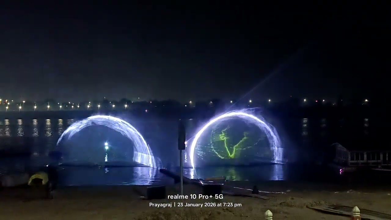 Light show boat club prayagraj
