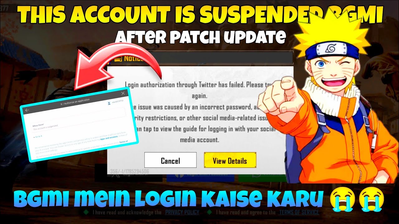 This account is suspended bgmi 🔥Login authorization through twitter has failed 🔥Bgmi login problem