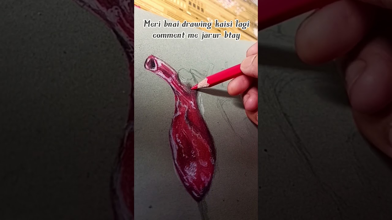 Realistic heart pencil colour drawing #short #heart