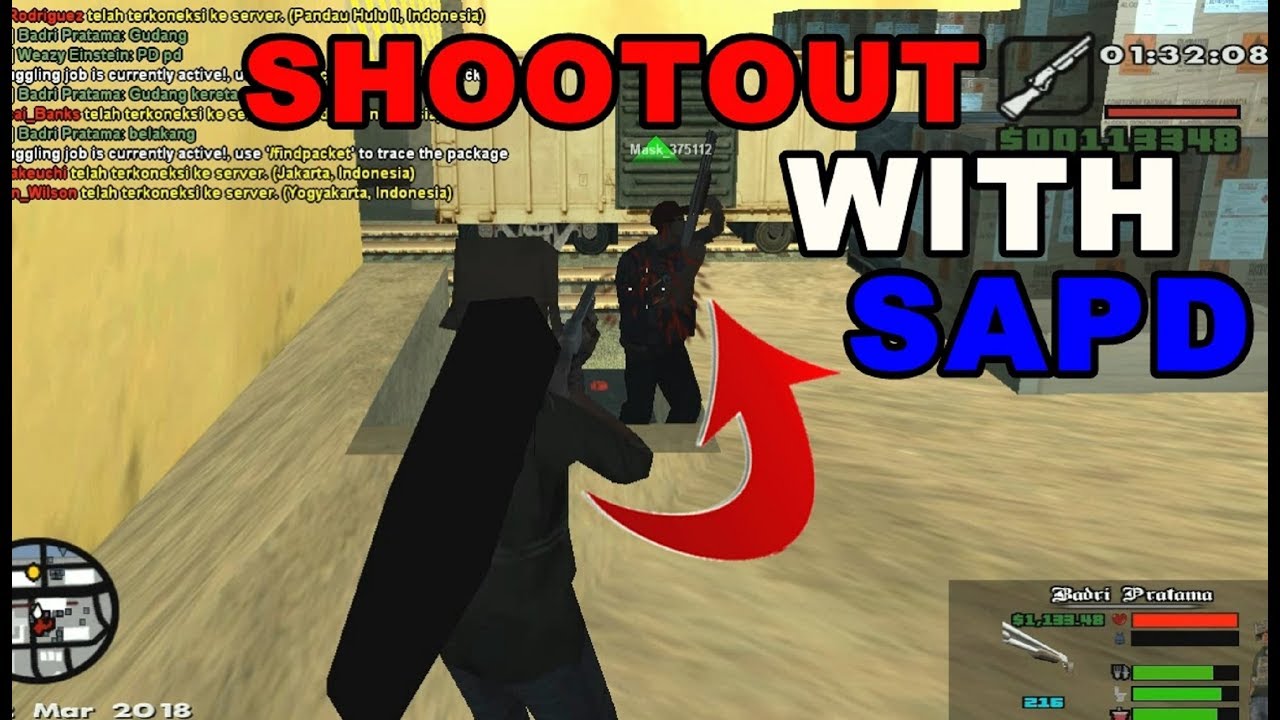 JGRP - Robber shootout with SAPD [MC Robbery] - JogjaGamers GTA MultyPlayer