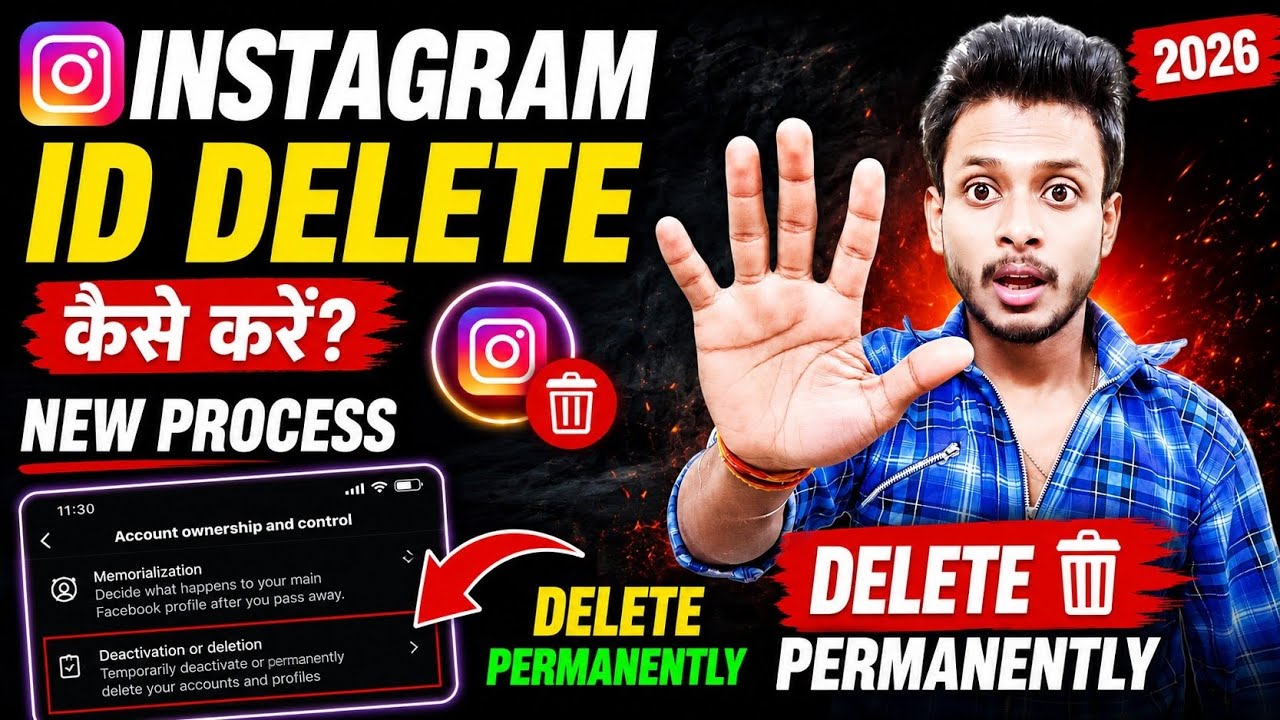 Instagram ID Delete Kaise Kare 2026 | How To Delete Instagram Account Permanently 