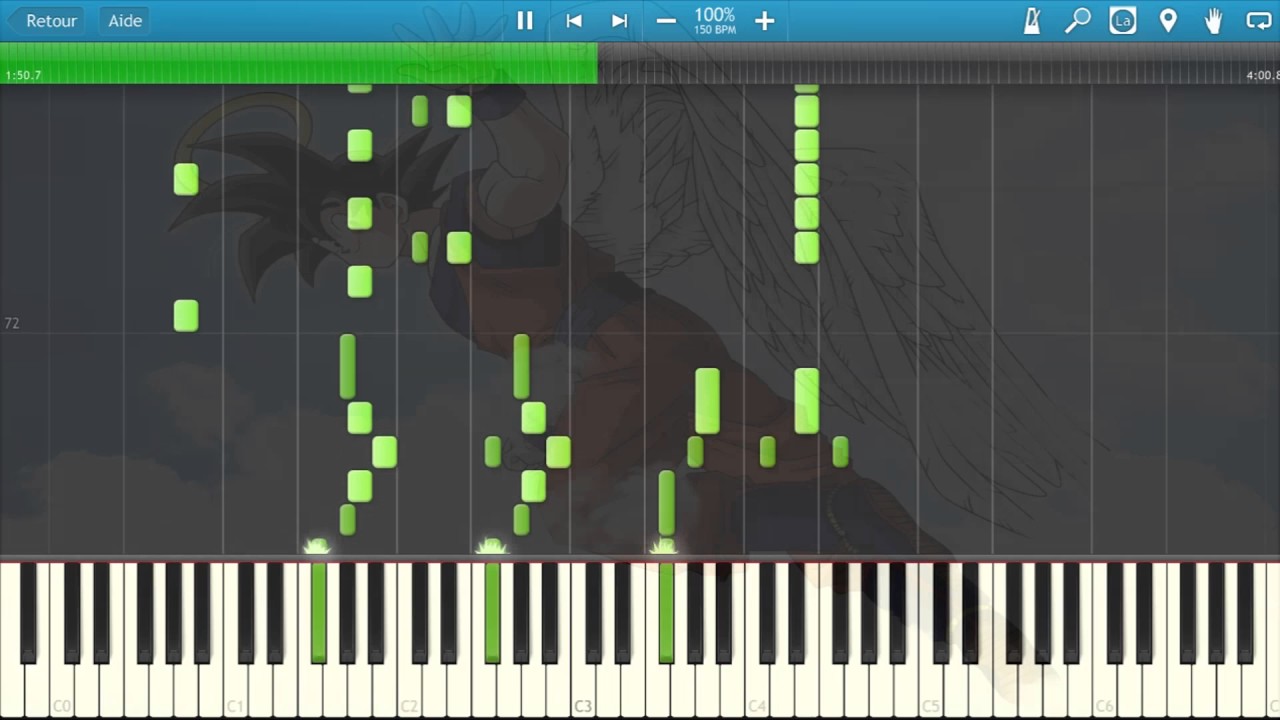We were angels - Dragon ball Z Ending 2 (Full) [Piano cover] // Synthesia