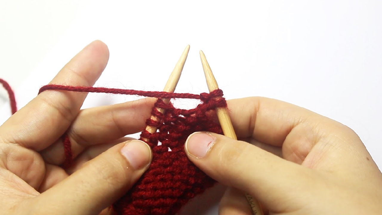 اساسيات تعليم التريكو : تزويد الغرز المقلوبة    increase purl stitch